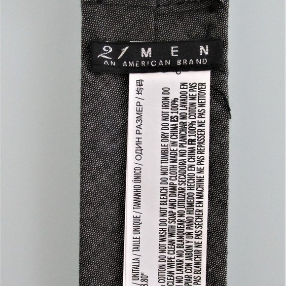 21 Men (NWT) Men's Skinny Cotton Tie - Picture 4 of 4